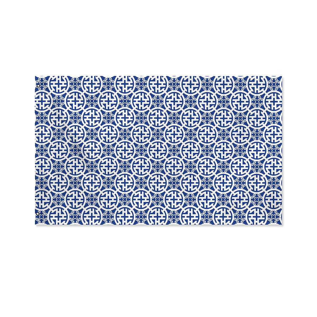 Chinese Luck Symbol Pattern Print Polyester Flag