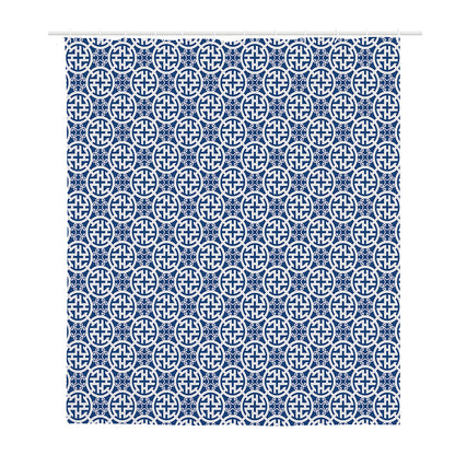 Chinese Luck Symbol Pattern Print Polyester Shower Curtain