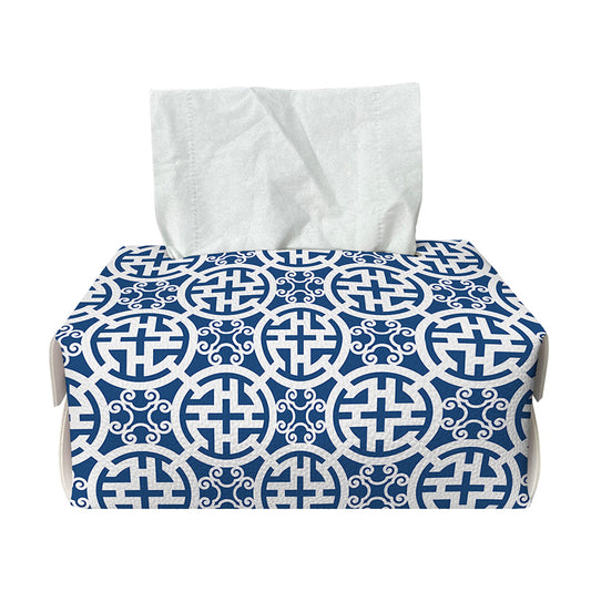 Chinese Luck Symbol Pattern Print Rectangle Tissue Box Cover