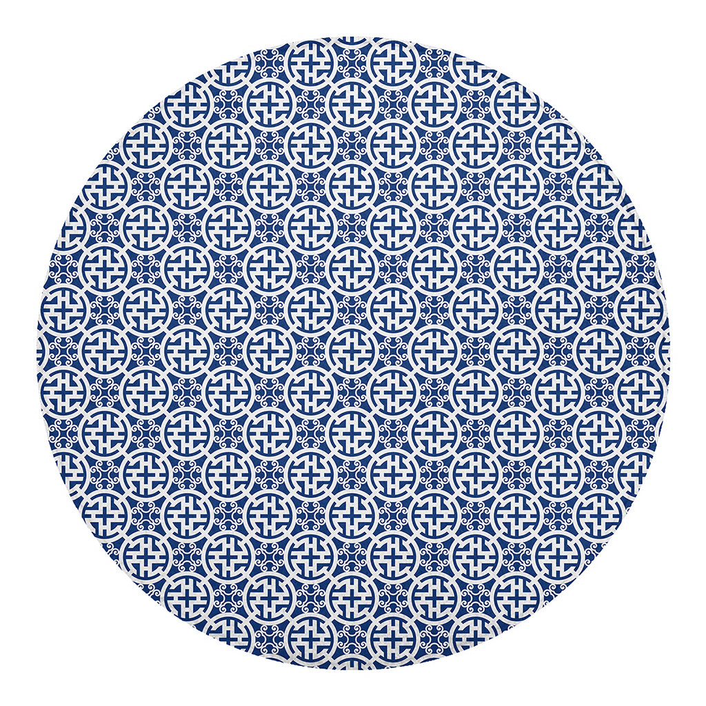 Chinese Luck Symbol Pattern Print Round Blanket