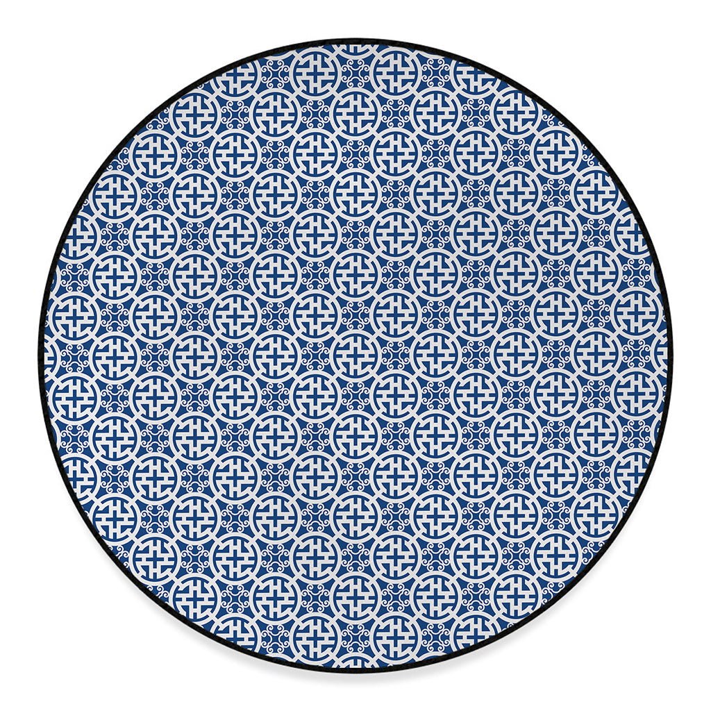 Chinese Luck Symbol Pattern Print Round Floor Mat