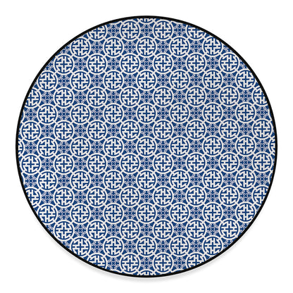 Chinese Luck Symbol Pattern Print Round Floor Mat