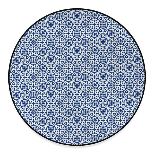 Chinese Luck Symbol Pattern Print Round Floor Mat