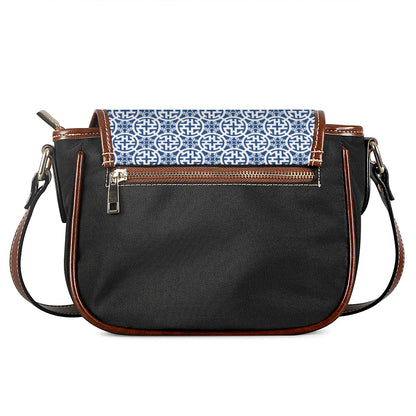 Chinese Luck Symbol Pattern Print Saddle Bag