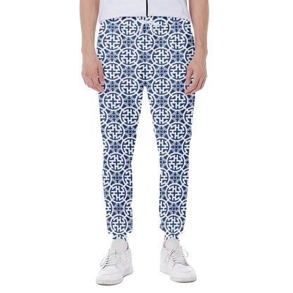 Chinese Luck Symbol Pattern Print Scuba Joggers