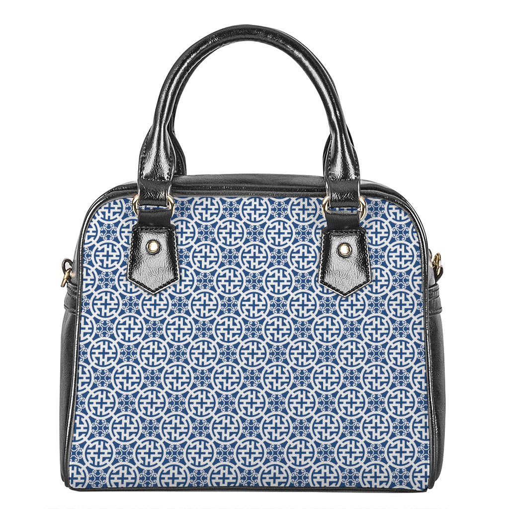 Chinese Luck Symbol Pattern Print Shoulder Handbag