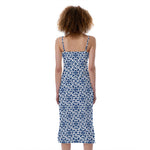 Chinese Luck Symbol Pattern Print Slim Fit Midi Cami Dress