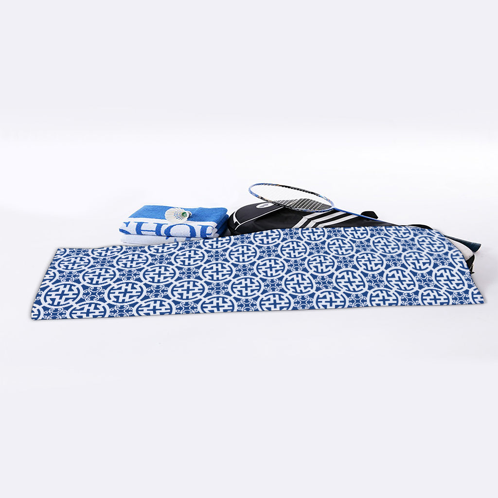 Chinese Luck Symbol Pattern Print Sports Towel