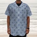 Chinese Luck Symbol Pattern Print Textured Short Sleeve Shirt