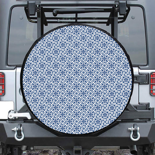Chinese Luck Symbol Pattern Print Tire Cover