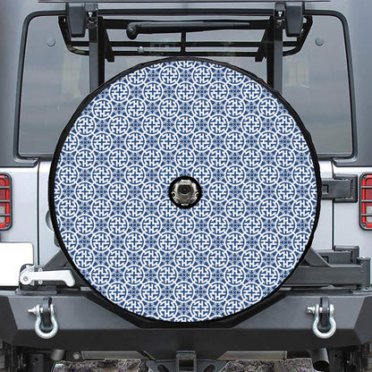 Chinese Luck Symbol Pattern Print Tire Cover With Camera Hole