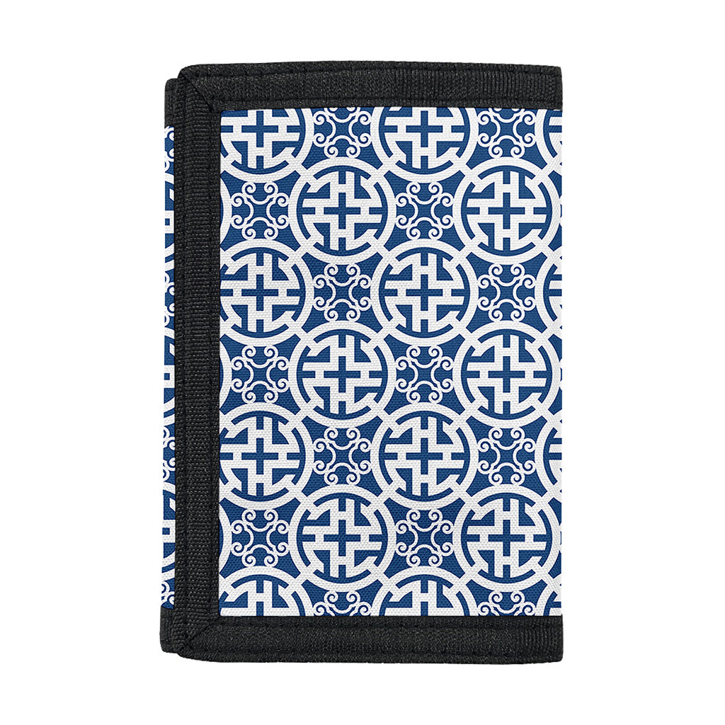 Chinese Luck Symbol Pattern Print Trifold Wallet