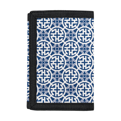 Chinese Luck Symbol Pattern Print Trifold Wallet