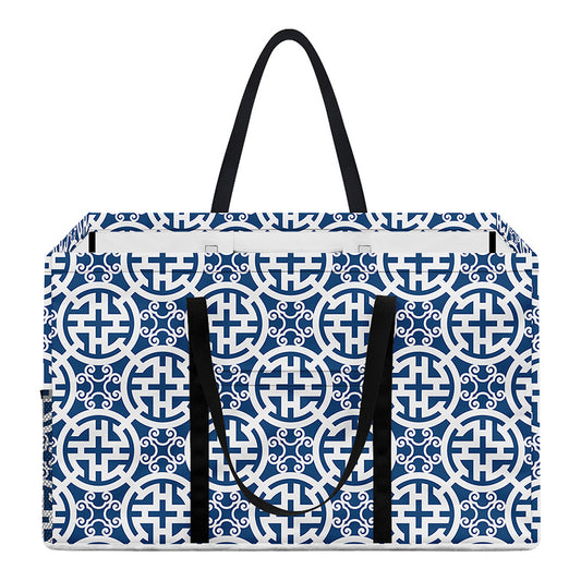 Chinese Luck Symbol Pattern Print Utility Tote Bag