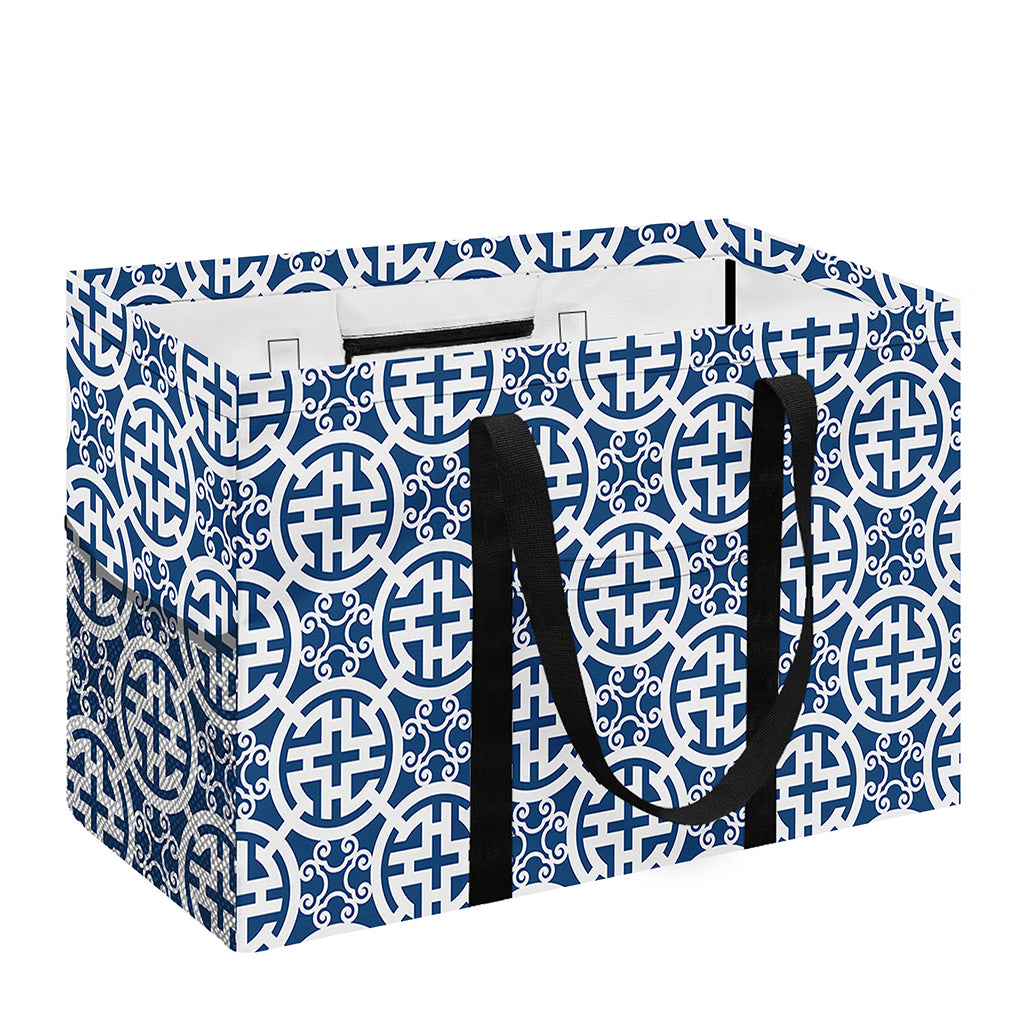 Chinese Luck Symbol Pattern Print Utility Tote Bag