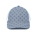 Chinese Luck Symbol Pattern Print White Mesh Trucker Hat