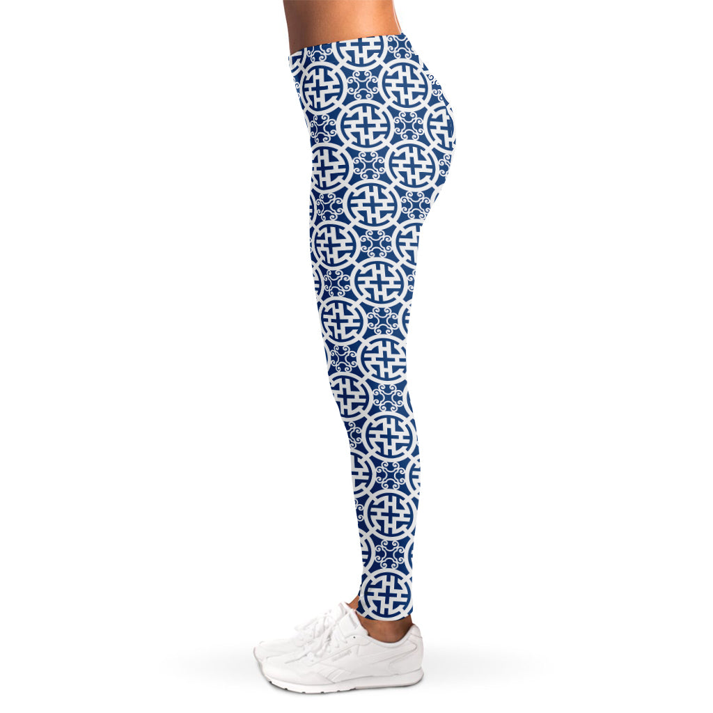 Chinese Luck Symbol Pattern Print Women's Leggings