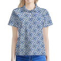 Chinese Luck Symbol Pattern Print Women's Polo Shirt