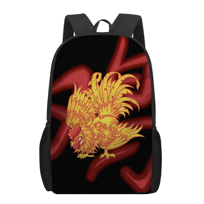 Chinese New Year Rooster Print 17 Inch Backpack