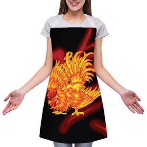 Chinese New Year Rooster Print Adjustable Apron