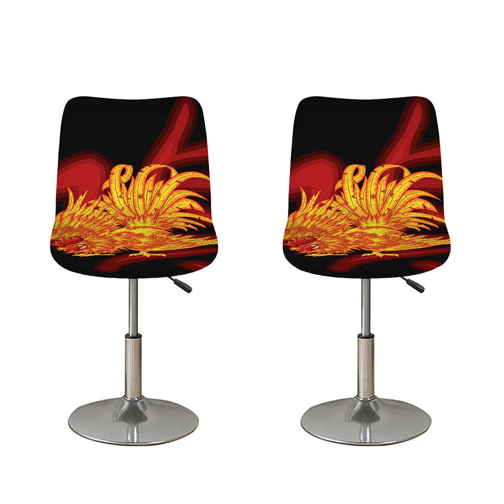 Chinese New Year Rooster Print Bar Stool Covers