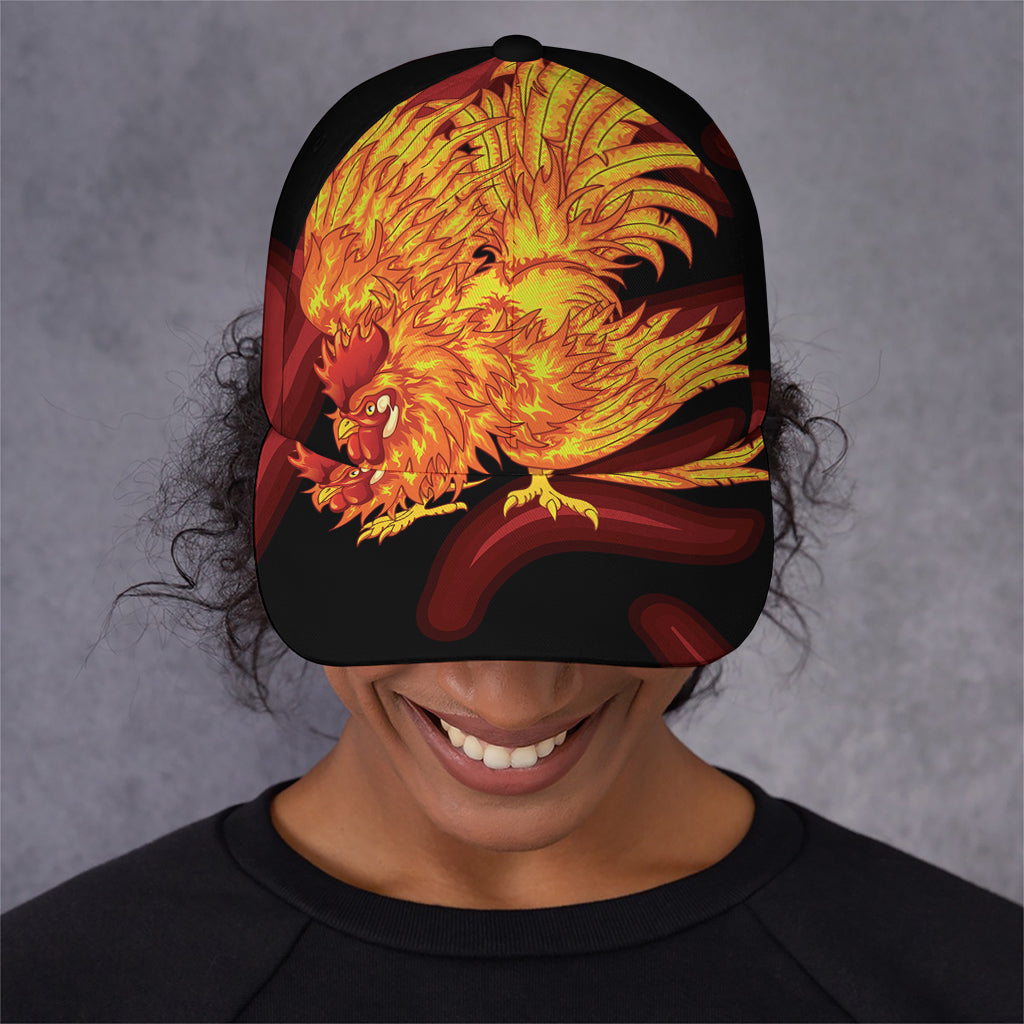 Chinese New Year Rooster Print Baseball Cap