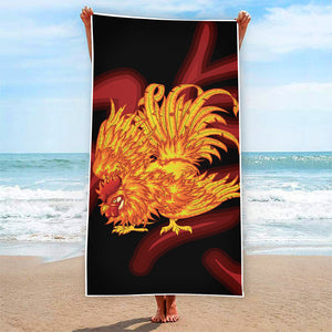 Chinese New Year Rooster Print Beach Towel