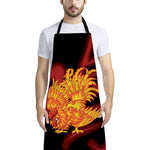 Chinese New Year Rooster Print Bib Apron With Pocket