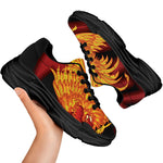 Chinese New Year Rooster Print Black Chunky Shoes