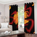 Chinese New Year Rooster Print Blackout Grommet Curtains