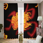 Chinese New Year Rooster Print Blackout Pencil Pleat Curtains