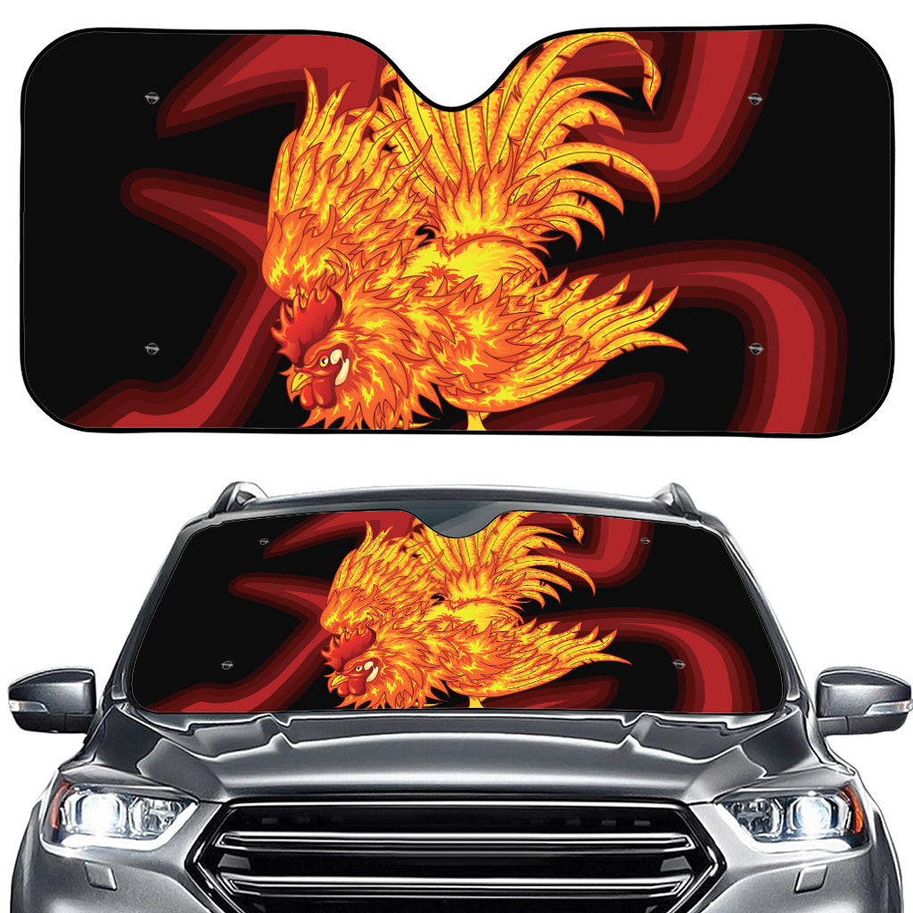 Chinese New Year Rooster Print Car Windshield Sun Shade