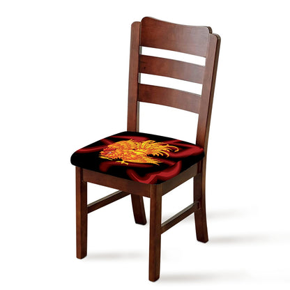 Chinese New Year Rooster Print Chair Cushion Cover