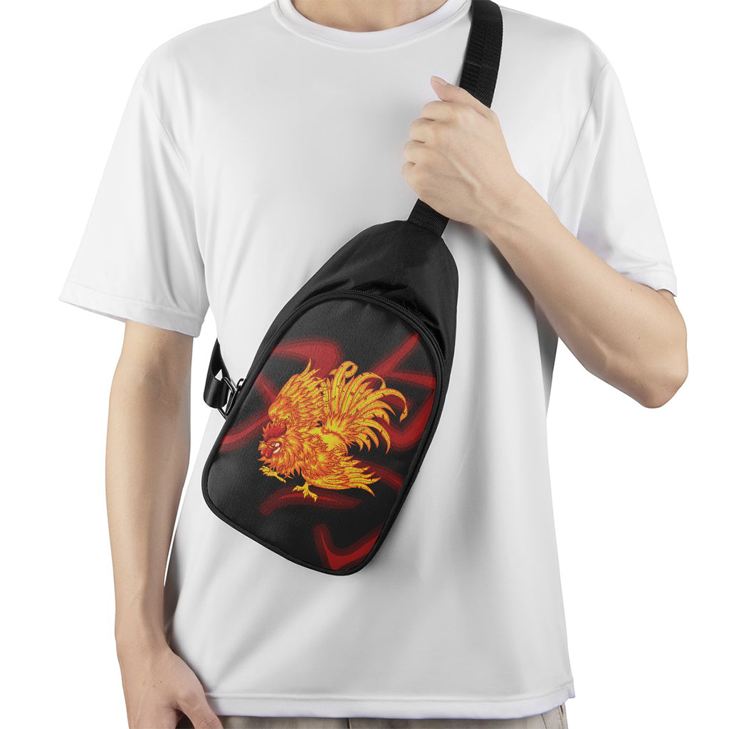 Chinese New Year Rooster Print Chest Bag