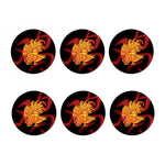 Chinese New Year Rooster Print Coaster Set