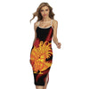 Chinese New Year Rooster Print Cross Back Cami Dress