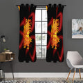 Chinese New Year Rooster Print Grommet Curtain Panels