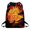 Chinese New Year Rooster Print Drawstring Backpack