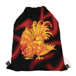 Chinese New Year Rooster Print Drawstring Bag