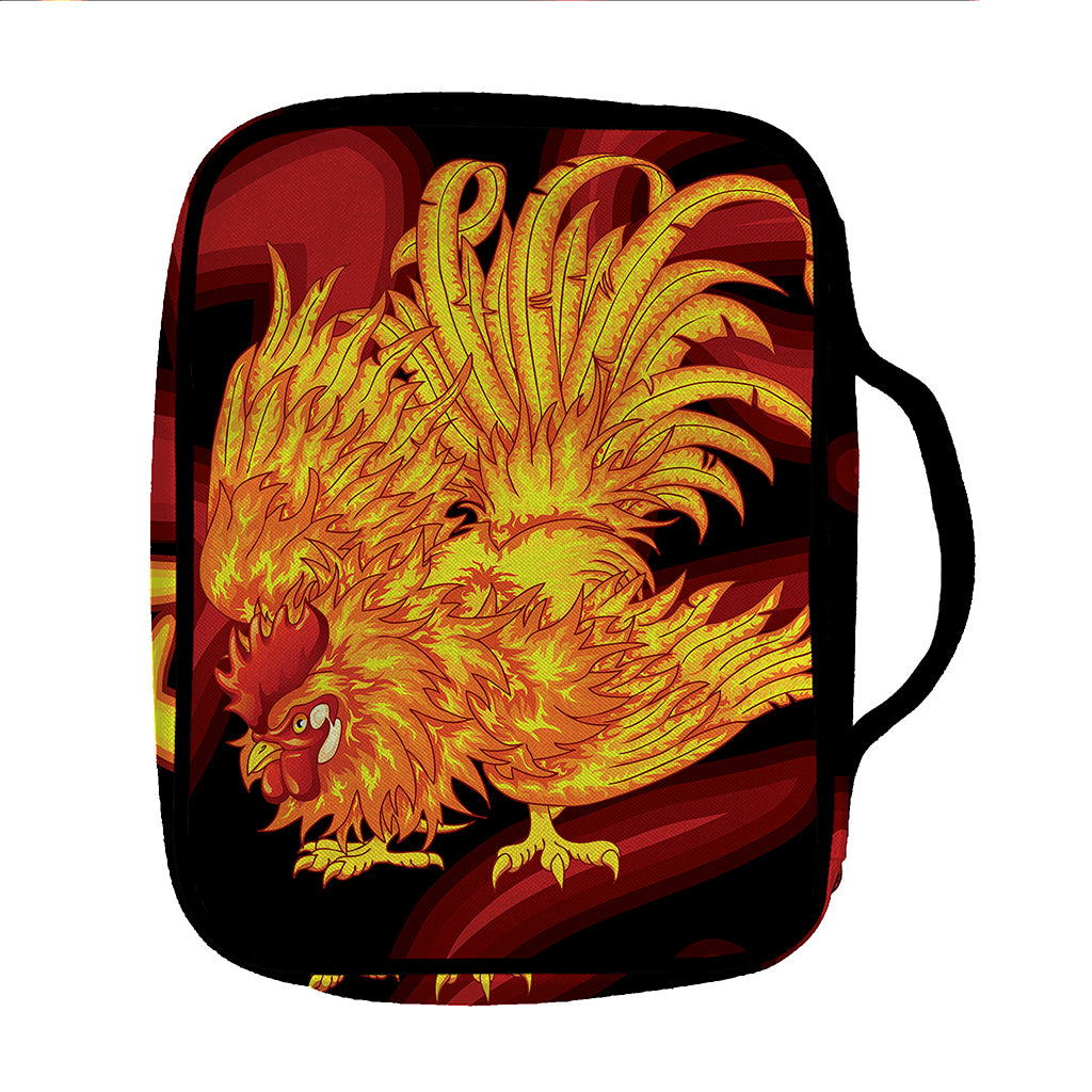 Chinese New Year Rooster Print Front Pocket Bible Bag