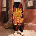 Chinese New Year Rooster Print Harem Pants