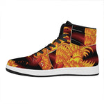 Chinese New Year Rooster Print High Top Leather Sneakers