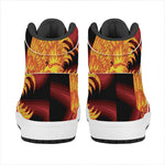 Chinese New Year Rooster Print High Top Leather Sneakers