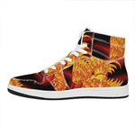 Chinese New Year Rooster Print High Top Leather Sneakers