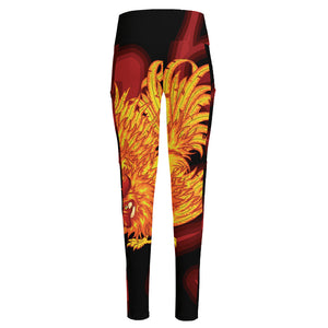 Chinese New Year Rooster Print High-Waisted Pocket Leggings