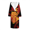 Chinese New Year Rooster Print Hooded Bathrobe