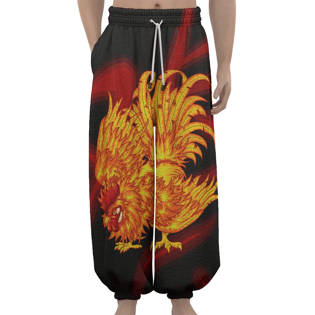 Chinese New Year Rooster Print Lantern Pants