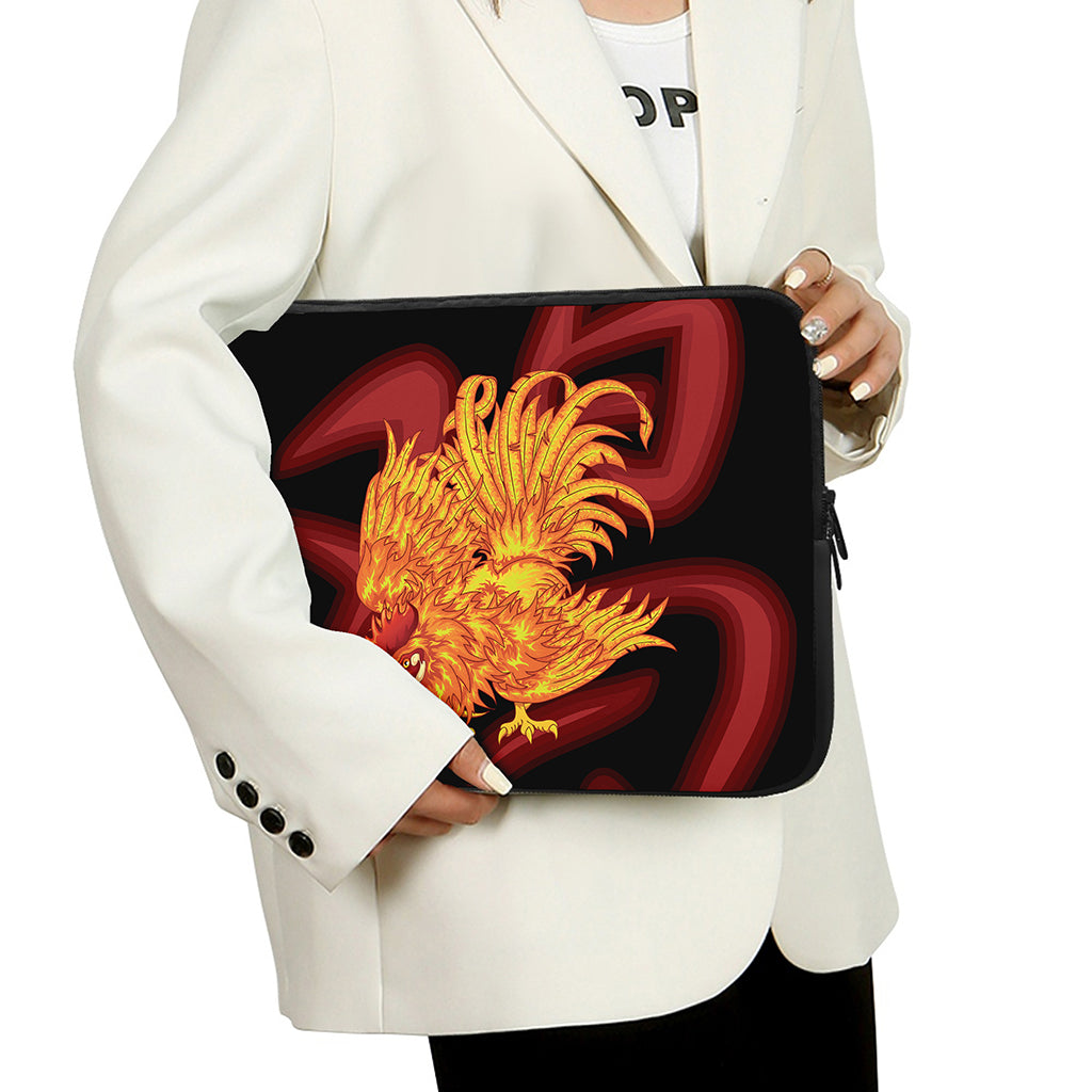 Chinese New Year Rooster Print Laptop Sleeve