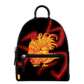 Chinese New Year Rooster Print Leather Backpack