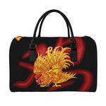 Chinese New Year Rooster Print Leather Duffle Bag